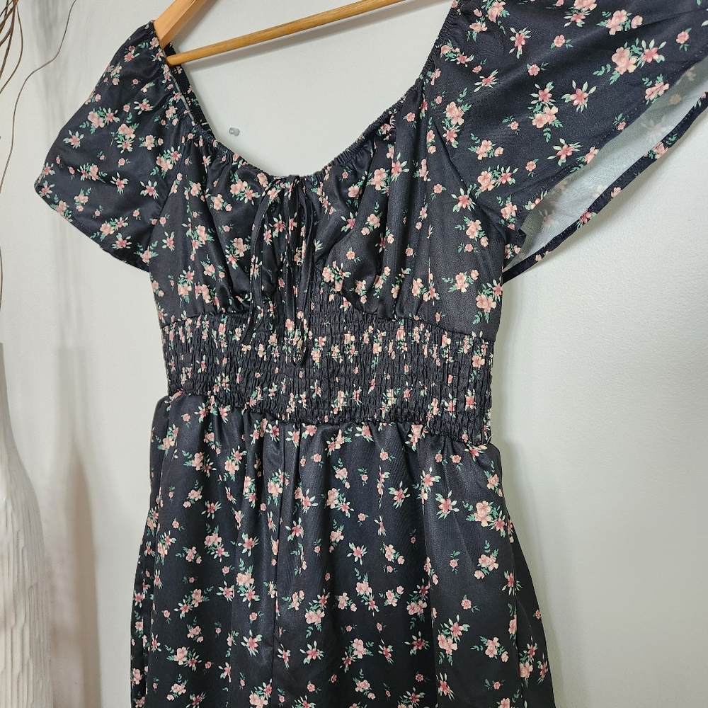 Black Floral Romper